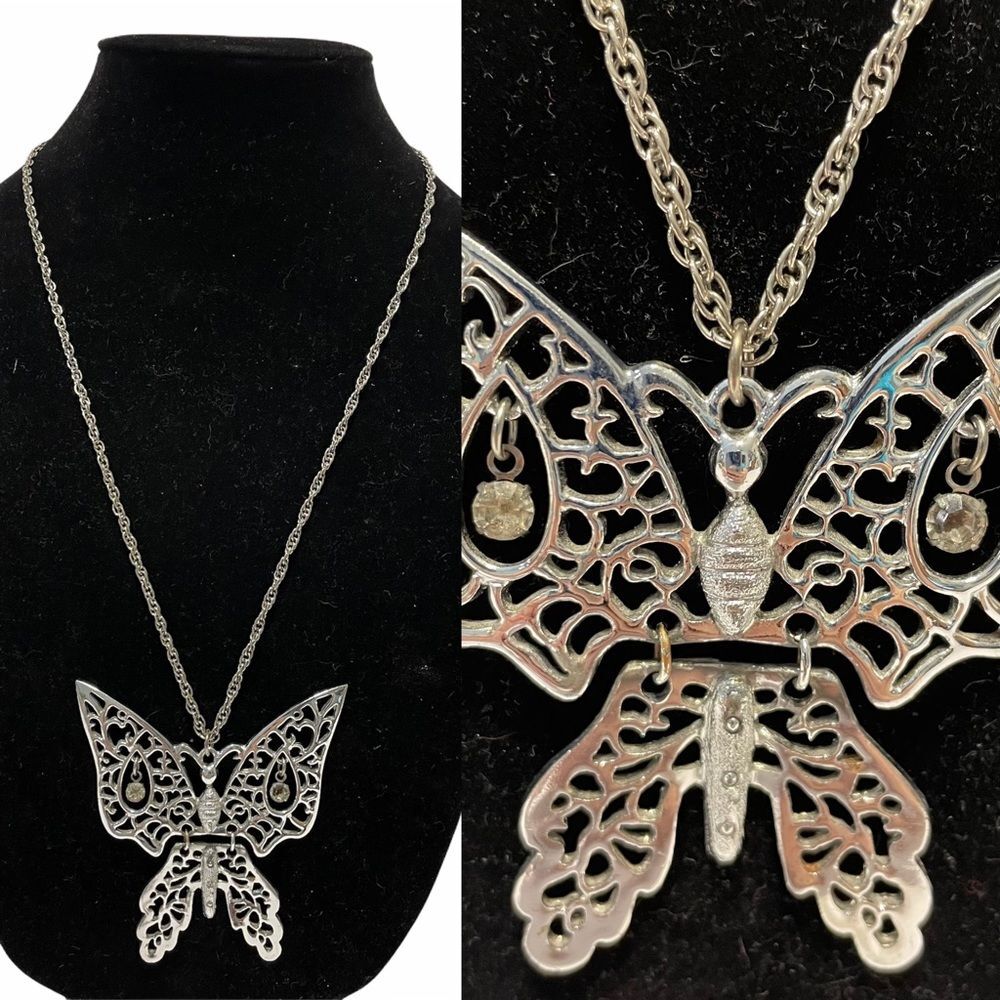 Filigree Butterfly Hinged Statement Necklace
